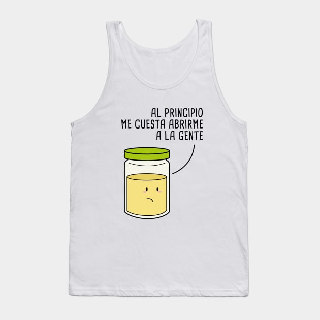 Me Cuesta Abrirme Spanish Pun Tank Top by Soncamrisas